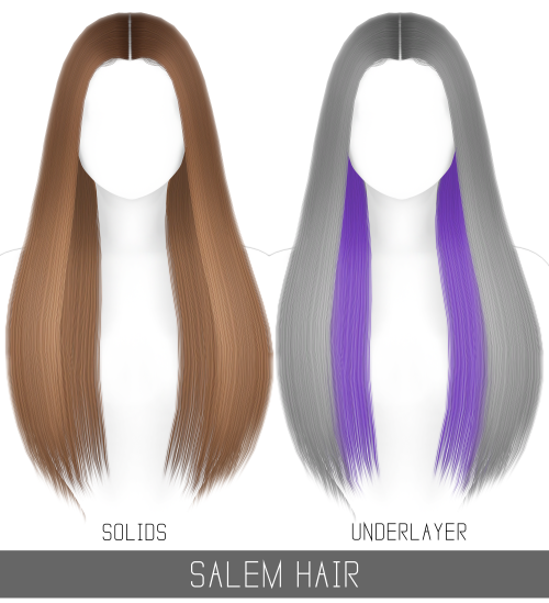 SALEM HAIR + TODDLER & CHILD + TWO TONE Long sleek middle part hairstyle, with 4 dye options: so