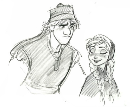 Kristoff and Anna character designs by Jin Kim (x)