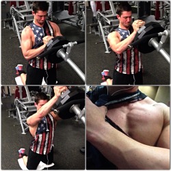okhaley:  jlayton4:  Chest day. Pecs starting to make gainz.   What is this exercise? I want to do it!  Yes this was on a tbar, it is fun&hellip;works the core, chest andShoulders. Press your hands together keeping force against them and squeeze your