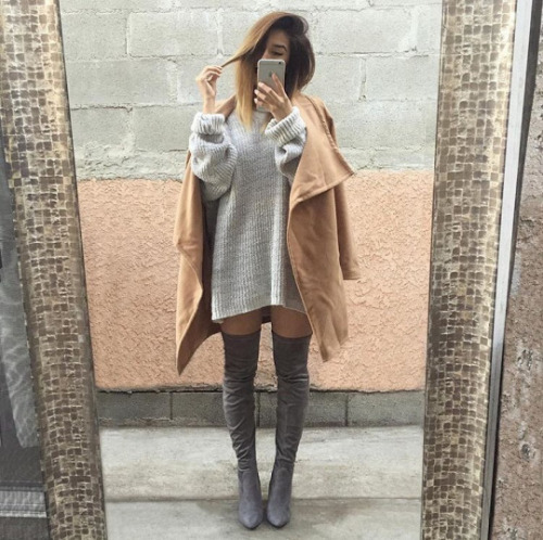 fashionsensexoxo:  Coat - HERESweater Dress porn pictures