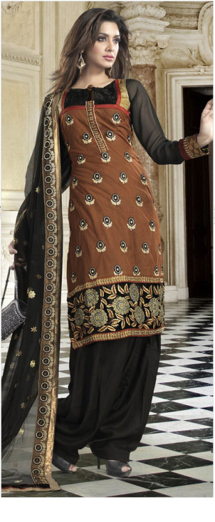 Utsav Fashions: churidar kameez and salwar kameez with dupatta.The salwar (also spelt shalwar) kamee