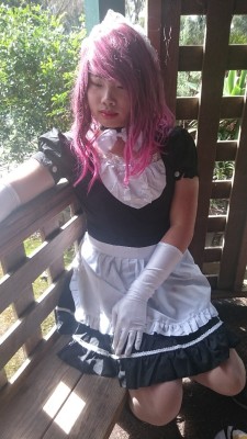 hakuru15:  Was goofing around Auburn cherry blossom sakura fest more photos coming soon in my new maid outfit :) 