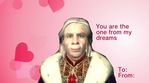 monochromatic–stains: hey check out these oblivion valentine’s day cards i made, i might