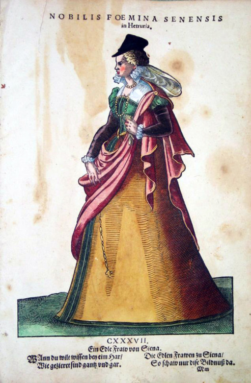 Noble woman from Naples and two noblewomen from Sienna by Hans Weigel, 1577