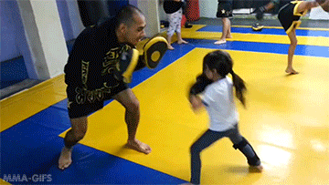 5 year old shows off her Muay Thai Combos. It’s really cool!  You go girl!!Do