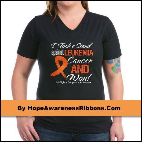 Wear your defiance! I Took a Stand Against Leukemia and Won shirts, apparel and gifts featuring a distressed orange ribbon for advocacy and celebration of your survivorship by www.hopeawarenessribbons.com