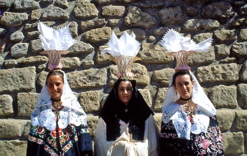 useless-catalanfacts: [Image: Three girls from Massalió (Matarranya, Franja de Ponent) wearin