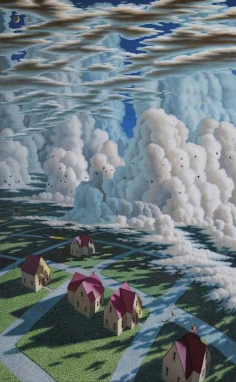 ymutate:“Stormy Weather”, 2021Leonard Koscianski (1952, Cleveland, Ohio) is a Postmodern American painter, who identifies his style as a blend of Surrealism, American Primitivism, and American Scene painting.