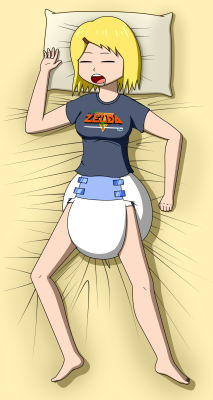 diaperartist:  Sammy sleeping in a poofy