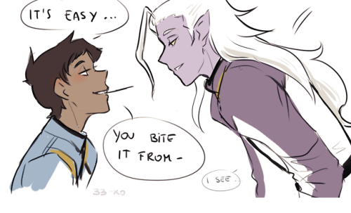 33-ko:>> Pocky day is a little bit different in Galran tradition.It was funnier in my head, so