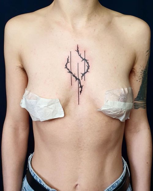 +++100% HANDPOKED CHEST ABSTRAMETRY DESIGN. Thank you Ines! ❤+++ BERLIN BOOKING: Check the link in b