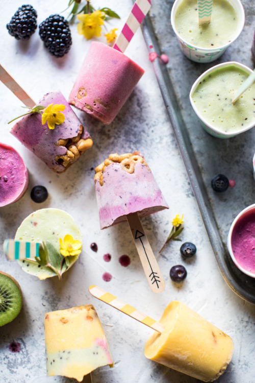 sweetoothgirl:Rainbow Frozen Yogurt Pops