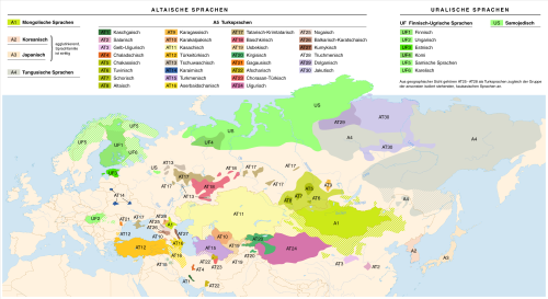 time-for-maps:Linguistic Map of the Altaic, Turkic, and Uralic languagesClick through for full-sizeP