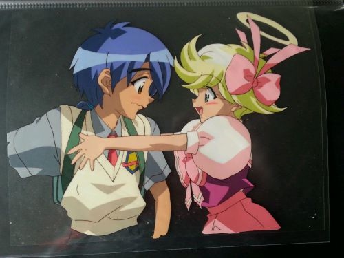 jedahdellamorte:Tenshi ni Narumon Production Anime Cel - Yusuke & Noelle - Episode 1