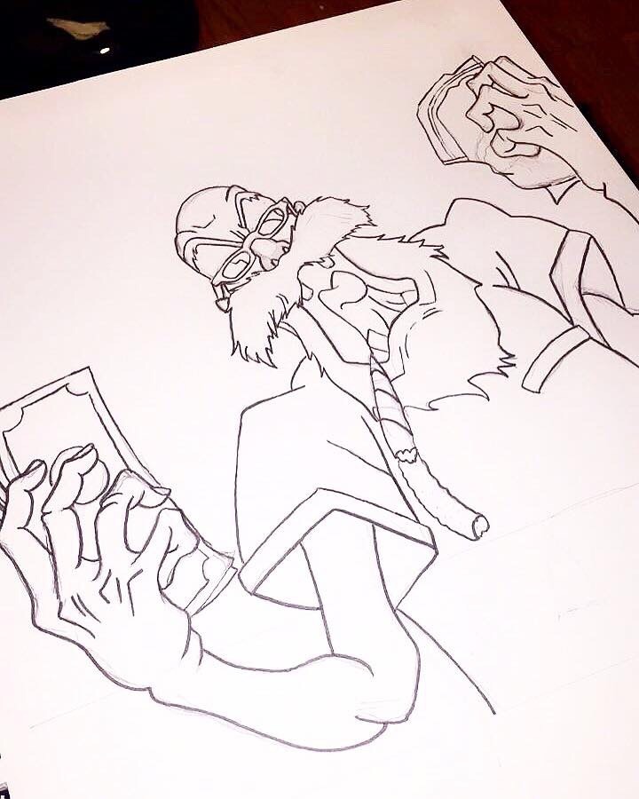 kingtaytheartist:  Throwback piece I call it OG trap Roshi   Just a black artist