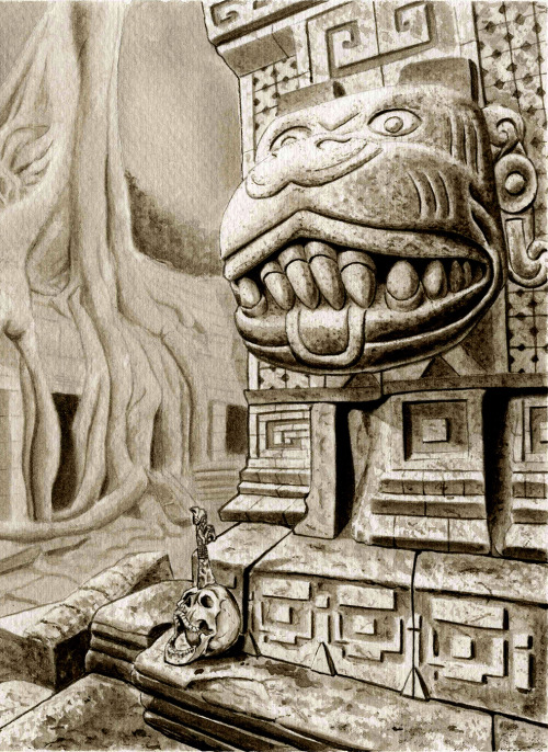 Aztec-mayan book illustration.