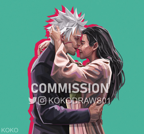 Commission for the lovely @senju-sekhmet: Tobirama Senju and Akiko Uchiha, her awesome OC.Thank you 