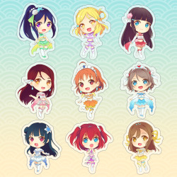 masasei:  Love Live Sunshine glitter epoxy acrylic keychains!  ☆ preorder here! ☆ 