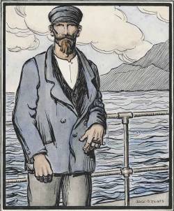 Jack Butler Yeats (Irish, 1871-1957), The Mariner. Pencil, watercolour and pen and black ink, 8¾ x 7¼ in.