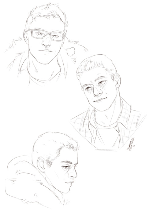 a bunch of josh because he makes me emotional and a chris because i promised to draw him.and scaredy