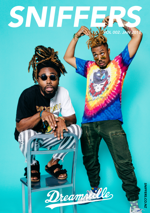 Dreamville’s Bas, EarthGang, Ari Lennox & J.I.D. for Sniffers Magazine Vol. 002 [2018].