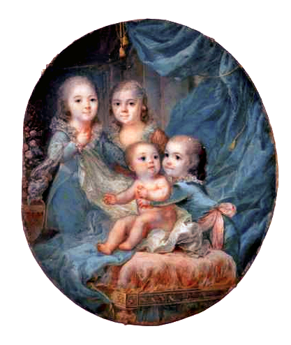 A rare miniature portrait of the four children of Louis XVI and Marie Antoinette: Marie Thér&