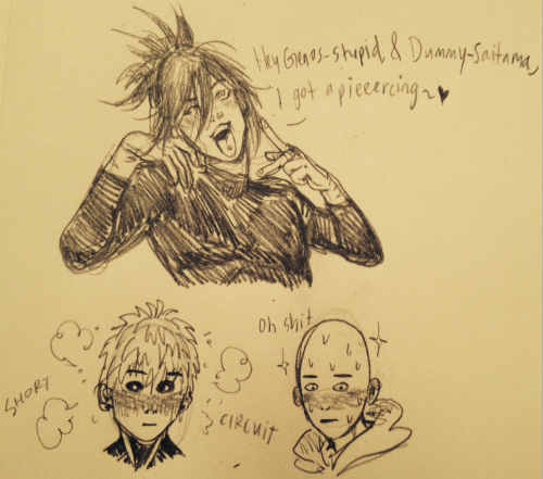 genos-prince:  Ot3 lol Sonic in yoga pants, turtlenecks and crop tops 😎 Also genos has a vibrate setting (on his tongue too.) 