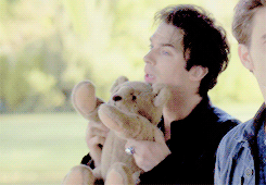 dailydamongifs:  Damon + Ms. Cuddles(requested by anonymous) 