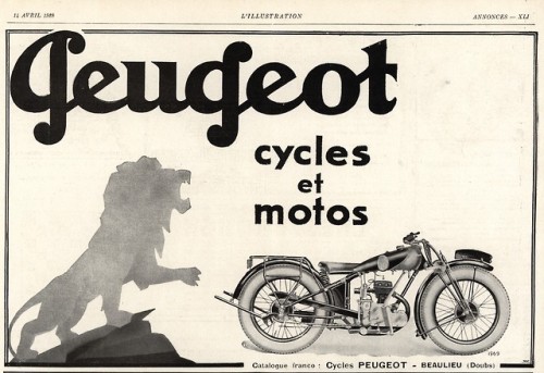 Peugeot Motorcycle ad from 1928