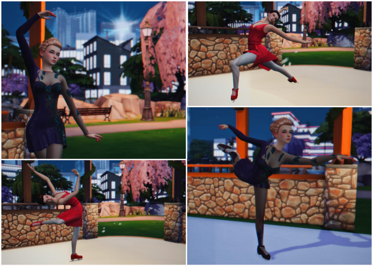 sims 4 ice skating poses posts - Dopecherryblossomheart