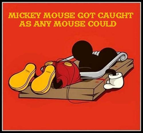 badblackbeatitudes: peterschlehmil:  Mickey Mouse got caught as any mouse couldcaption by NvP   The 