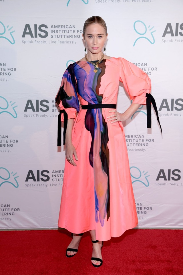 EMILY BLUNT at the American Institute of Stuttering Gala on July 11th 2022 in New York City wearing ROKSANDA