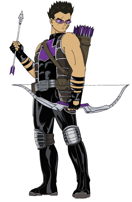 Final Draft Of Yamcha As Hawkeye & Ichigo As Black Widow. I Also Have Them Separately Too.