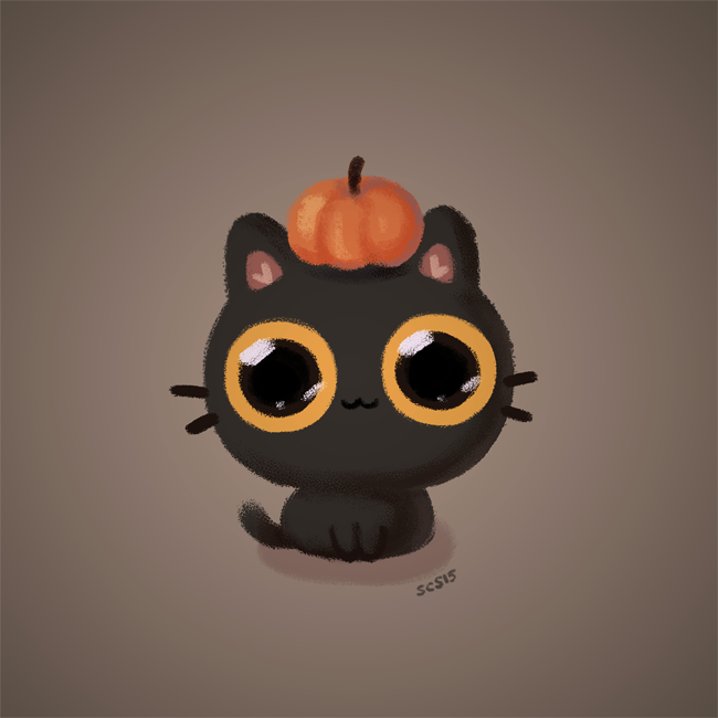 crapmachine:  Happy meowloween!! I made this to test some brushes. I also slapped