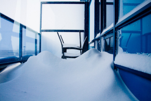 Welcome to my balcony. There&rsquo;s lots of snow and&hellip; snow. After the storm.