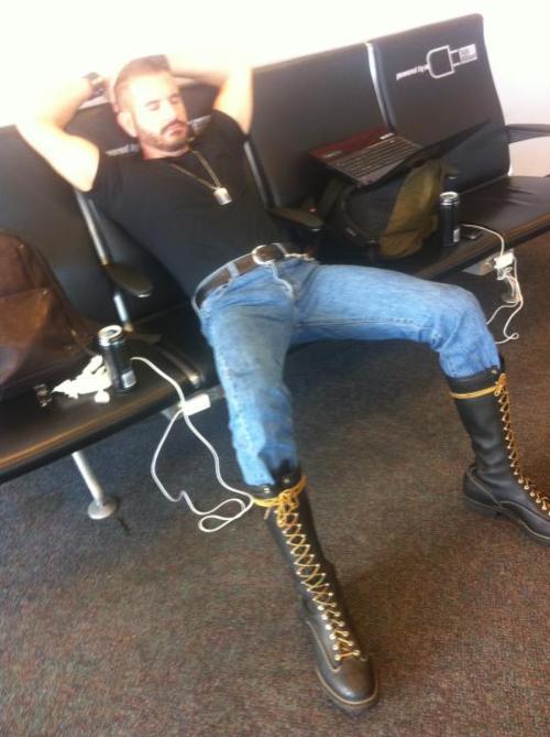 sdboots:  pitstainsandpas:  simply a great looking man  Reblogging again, because I want to wear boots that high in public and not give a fuck 