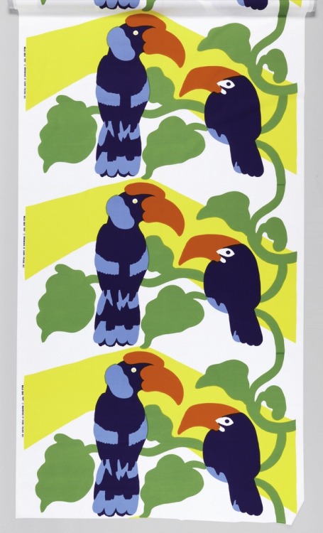 Maija Isola, textile design Pepe, 1972. For Marimekko Oy, Finland. via Cooper Hewitt