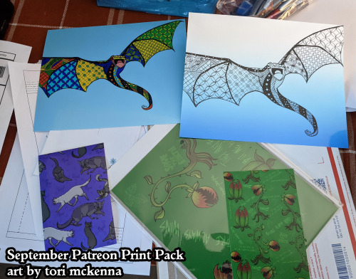 these were september&rsquo;s physical patreon rewards! print packs and commissioned pieces! the 