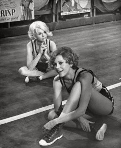 Susannah York and Jane Fonda in rehearsals
