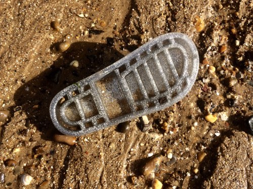 Sparkly sandal. Found on the Thames estuary at Thorpe Bay.