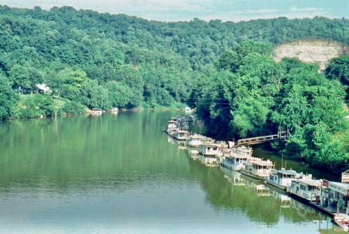 Houseboats on the Kentucky River, Frankfort, Kentucky, 1969.