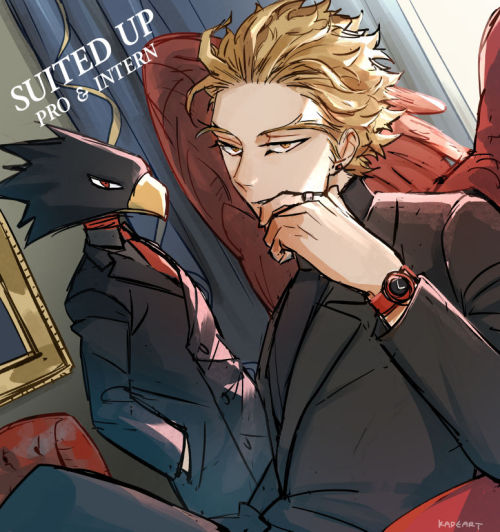 kadeart:  Hawks and Tokoyami 