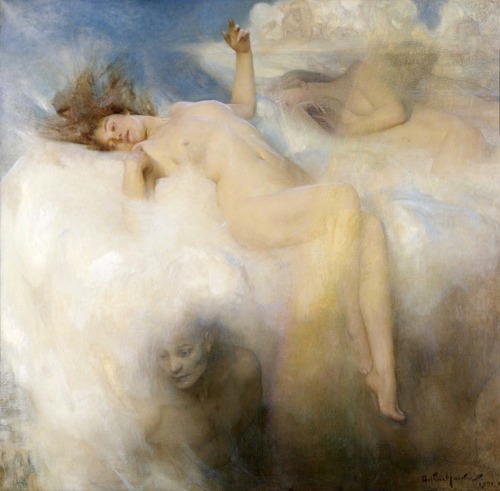 The Cloud .1901.Oil on Canvas.130 x 128 cm.West Yorkshire, Bradford Art Galleries and Museums.Art by