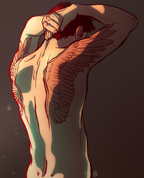 rdjpwns: Wing tattoos coming out of the scars where Cas’ wings once were //sobbing on the floo