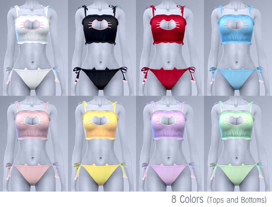 Dear Kim's Sims - manueapinny: Cat keyhole bra set (^・ω・^ )