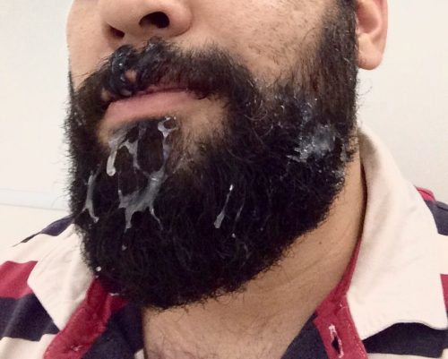 beardedblowjobs:  the joy of having your beard drenched with a stranger’s cum :)