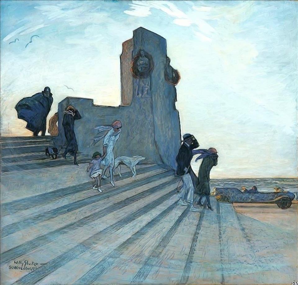 fravery:
“Willie Sluiter (1873 -1949)
- “A windy day in Scheveningen” ”