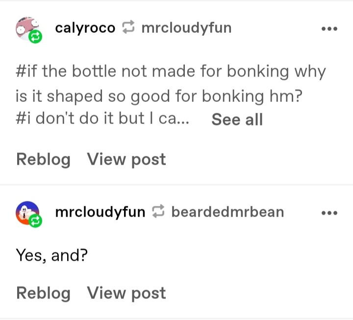 beardedmrbean:beardedmrbean:guilty as chargedExactly This bottle’s made for bonkin’And that’s just what I’ll do. One of these days this bottle’s gonnaBonk all over you. 