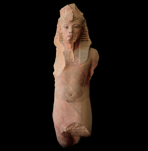 Colossal statue of TutankhamunPainted quartzite, from the Mortuary Temple of Ay and Horemheb at Medi