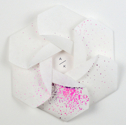 Sparkling origami-inspired invitation by Conduit Studio